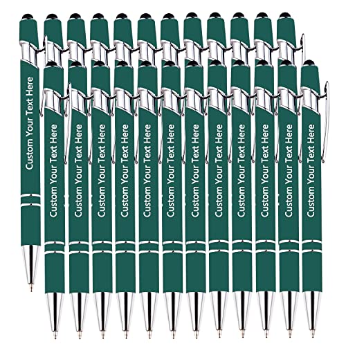 Personalisierte Custom Pens Bulk 24 Pack, Customized Engraving Kugelschreiber mit Namensbotschaft, Office-Medium Point, schwarze Tinte von DEZUNTU