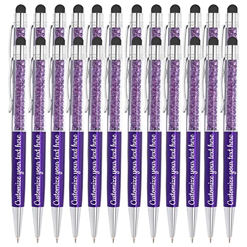 Personalisierter 2 in 1 Crystal Stylus Pen und Kugelschreiber mit Ihrem individuellen Logo oder Text, 36 Stk von DEZUNTU