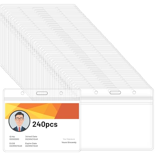 Namensschild-Halter, transparenter Kunststoff, horizontal, mit 3 Löchern, wasser- und staubdicht, PVC-Namensschild mit 0,6 mm Dicke, 2 mm verstärkten Kanten und schlankem Reißverschluss Namensschild-Halter, transparenter Kunststoff, horizontal, mit 3 Löchern, wasser- und staubdicht, PVC-Namensschild mit 0,6 mm Dicke, 2 mm verstärkten Kanten und schlankem Reißverschluss von DF DUALFERV