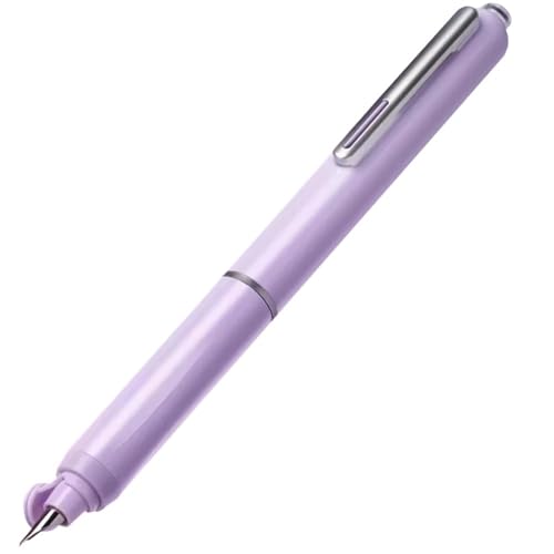 DFAMIN Füllfederhalter-Set, 0,38 mm feine Spitze, inklusive 5 schwarzen, 5 blauen Tintenpatronen, kein Auslaufen, glattes Schreiben, Schulbedarf (lila) von DFAMIN