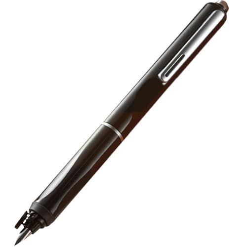 DFAMIN Füllfederhalter-Set, 0,38 mm feine Spitze, inklusive 5 schwarzen, 5 blauen Tintenpatronen, kein Auslaufen, glattes Schreiben, Schulbedarf (schwarz) von DFAMIN