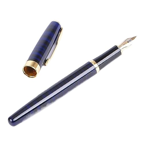 DFAMIN Füllfederhalter aus Metall, F-Feder, Schreibwaren, elegante Stifte zum Schreiben, Geschenk (blau) von DFAMIN