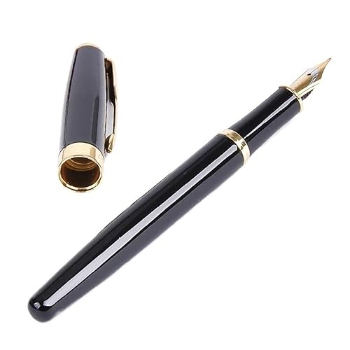 DFAMIN Füllfederhalter aus Metall, F-Feder, Schreibwaren, elegante Stifte zum Schreiben, Schwarz DFAMIN Füllfederhalter aus Metall, F-Feder, Schreibwaren, elegante Stifte zum Schreiben, Schwarz von DFAMIN