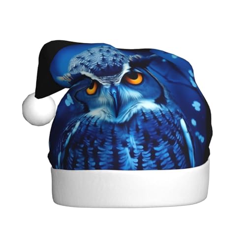 DFEPFKGOKL Blaue Eule – Klassische Weihnachtsmütze für Erwachsene – weicher Plüsch, Weihnachtsmannmützen, Weihnachtsfeiertags-Dekoration DFEPFKGOKL Blaue Eule – Klassische Weihnachtsmütze für Erwachsene – weicher Plüsch, Weihnachtsmannmützen, Weihnachtsfeiertags-Dekoration von DFEPFKGOKL