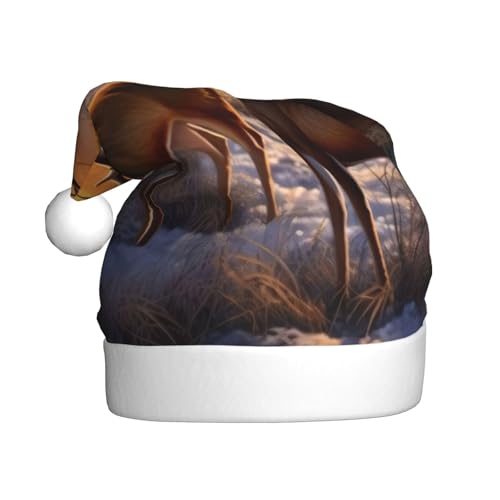 DFEPFKGOKL Hirschbild – Klassische Weihnachtsmütze für Erwachsene – weicher Plüsch, Weihnachtsmannmützen, Weihnachtsfeiertags-Dekoration DFEPFKGOKL Hirschbild – Klassische Weihnachtsmütze für Erwachsene – weicher Plüsch, Weihnachtsmannmützen, Weihnachtsfeiertags-Dekoration von DFEPFKGOKL