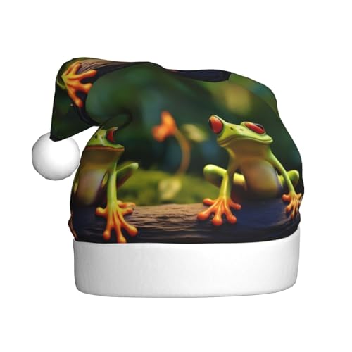 DFEPFKGOKL Lustige grüne Frösche – klassische Weihnachtsmütze für Erwachsene – weicher Plüsch, Weihnachtsmannmützen, Weihnachtsfeiertags-Dekoration DFEPFKGOKL Lustige grüne Frösche – klassische Weihnachtsmütze für Erwachsene – weicher Plüsch, Weihnachtsmannmützen, Weihnachtsfeiertags-Dekoration von DFEPFKGOKL