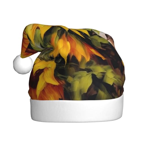 DFEPFKGOKL Ölgemälde Sonnenblume – Klassische Weihnachtsmütze für Erwachsene – weicher Plüsch, Weihnachtsmannmütze, Weihnachtsfeiertagsdekoration DFEPFKGOKL Ölgemälde Sonnenblume – Klassische Weihnachtsmütze für Erwachsene – weicher Plüsch, Weihnachtsmannmütze, Weihnachtsfeiertagsdekoration von DFEPFKGOKL