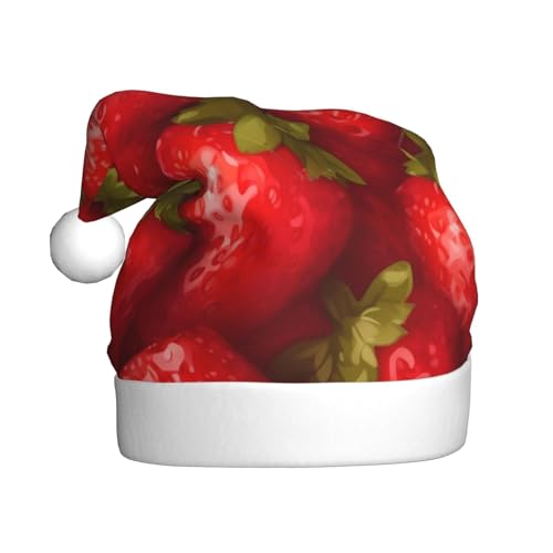 DFEPFKGOKL Rote Erdbeere – klassische Weihnachtsmütze für Erwachsene – weicher Plüsch, Weihnachtsmannmütze, Weihnachtsfeiertags-Dekoration DFEPFKGOKL Rote Erdbeere – klassische Weihnachtsmütze für Erwachsene – weicher Plüsch, Weihnachtsmannmütze, Weihnachtsfeiertags-Dekoration von DFEPFKGOKL