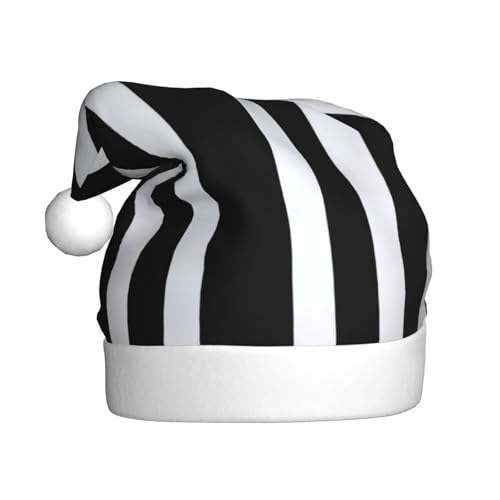 DFEPFKGOKL Schwarze und weiße Streifen – klassische Weihnachtsmütze für Erwachsene – weicher Plüsch, Weihnachtsmannmütze, Weihnachtsfeiertagsdekoration DFEPFKGOKL Schwarze und weiße Streifen – klassische Weihnachtsmütze für Erwachsene – weicher Plüsch, Weihnachtsmannmütze, Weihnachtsfeiertagsdekoration von DFEPFKGOKL