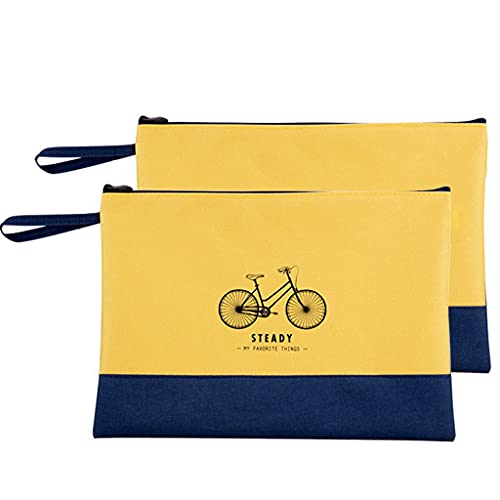 Doppellagige Dokumentenaufbewahrungstasche Taschendatenordner mit Griff Doppellagiger glatter Reißverschluss Wasserdichte Canvas Tasche (Farbe: gelb, Größe: 13,1 Doppellagige Dokumentenaufbewahrungstasche Taschendatenordner mit Griff Doppellagiger glatter Reißverschluss Wasserdichte Canvas Tasche (Farbe: gelb, Größe: 13,1 von DFGF
