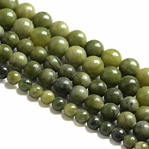 10 mm 36 Stück Naturstein-Perlen aus chinesischer grüner Jade, lose Perlen für Schmuckherstellung, DIY, Armband, Halskette, 1 Strang 10 mm 36 Stück Naturstein-Perlen aus chinesischer grüner Jade, lose Perlen für Schmuckherstellung, DIY, Armband, Halskette, 1 Strang von DFJMASFKOL