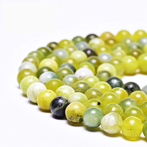 10 mm gelbe Jade-Edelsteinperlen für Schmuckherstellung, runde glatte Steinperlen, 38,1 cm/Strang (XinXiu Jade, 10 mm) von DFJMASFKOL