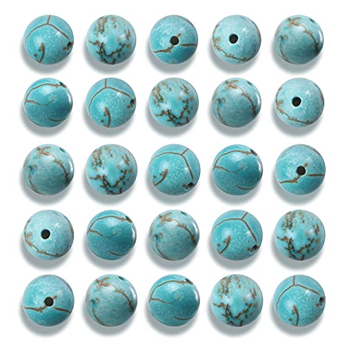 100 Stück 10 mm natürliche glatte türkisfarbene Edelsteinperlen runde lose Steinperlen für Schmuckherstellung mit Kristall-Stretchschnur 100 Stück 10 mm natürliche glatte türkisfarbene Edelsteinperlen runde lose Steinperlen für Schmuckherstellung mit Kristall-Stretchschnur von DFJMASFKOL