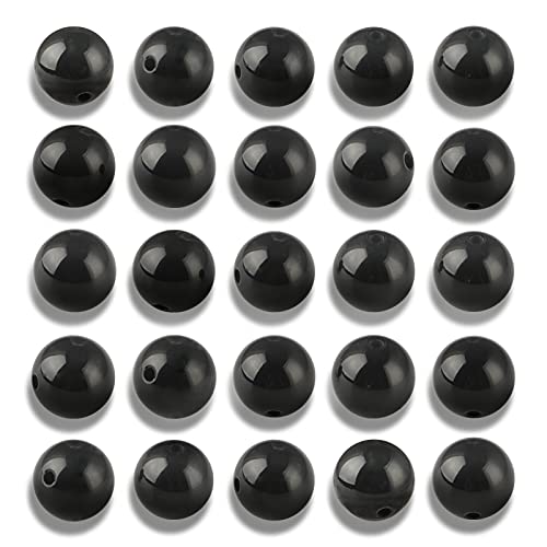 100 Stück 8 mm natürliche glatte schwarze Achat-Perlen, rund, lose Edelsteinperlen für Schmuckherstellung, mit Kristall-Stretchschnur 100 Stück 8 mm natürliche glatte schwarze Achat-Perlen, rund, lose Edelsteinperlen für Schmuckherstellung, mit Kristall-Stretchschnur von DFJMASFKOL