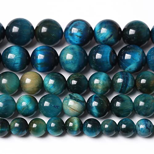 4 mm, 88 Stück Pfauenblaue Tigeraugen-Steinperlen, natürliche Kristall-Abstandshalter, lose Perlen für Schmuckherstellung, DIY-Armband, Halbedelstein, 1 Strang, 38,1 cm 4 mm, 88 Stück Pfauenblaue Tigeraugen-Steinperlen, natürliche Kristall-Abstandshalter, lose Perlen für Schmuckherstellung, DIY-Armband, Halbedelstein, 1 Strang, 38,1 cm von DFJMASFKOL