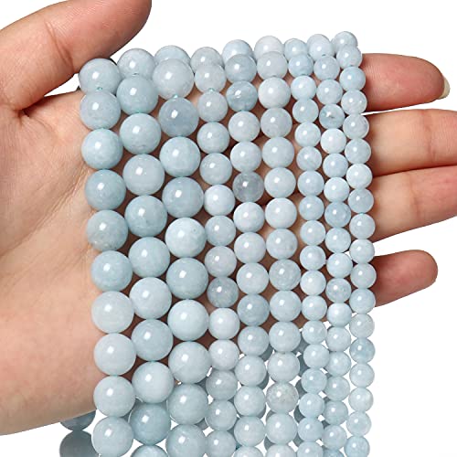45 Stück 8 mm Natursteinperlen Aquamarin-Perlen Kristall Edelstein für Schmuckherstellung, DIY Armband Halskette 45 Stück 8 mm Natursteinperlen Aquamarin-Perlen Kristall Edelstein für Schmuckherstellung, DIY Armband Halskette von DFJMASFKOL