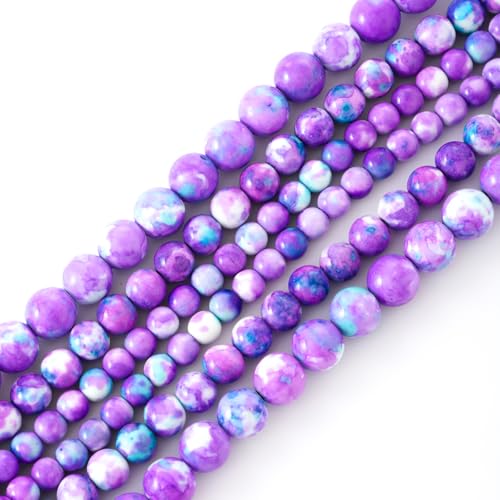 48 Stück 8 mm lila glatte Regenblumen-Perlen Edelstein runde lose Perlen für Schmuckherstellung, Armband, Zubehör 48 Stück 8 mm lila glatte Regenblumen-Perlen Edelstein runde lose Perlen für Schmuckherstellung, Armband, Zubehör von DFJMASFKOL