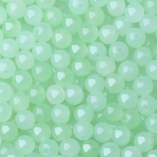 500-teiliges grünes Glasperlen-Set zur Schmuckherstellung, runde Kristallperlen für Halsketten-Kits, Ohrringe und DIY-Armbänder (Hellgrün) von DFJMASFKOL