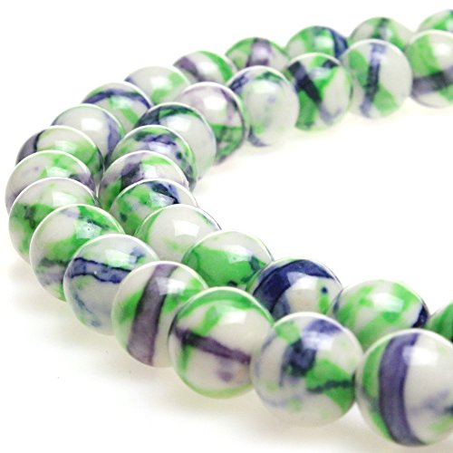 5A glatte runde Regenblumensteine, Perlen, DIY-Armband, Schmuckherstellung, 38,1 cm, 10 mm, Grünblau 5A glatte runde Regenblumensteine, Perlen, DIY-Armband, Schmuckherstellung, 38,1 cm, 10 mm, Grünblau von DFJMASFKOL