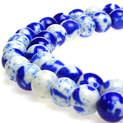 5A glatte runde Regenblumensteine, Perlen, DIY-Armband, Schmuckherstellung, 8 mm, Blau-Weiß 5A glatte runde Regenblumensteine, Perlen, DIY-Armband, Schmuckherstellung, 8 mm, Blau-Weiß von DFJMASFKOL