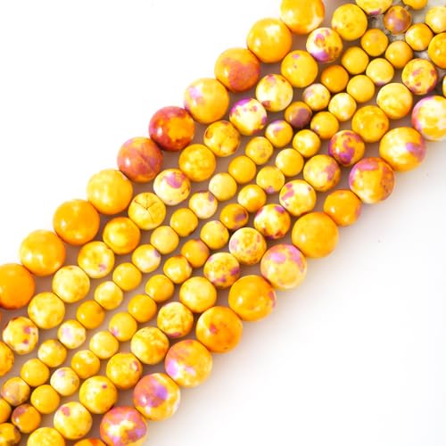 60 Stück 6 mm gelbe glatte Regenblumen-Perlen, Edelstein, rund, lose Perlen für Schmuckherstellung, Armband, Zubehör 60 Stück 6 mm gelbe glatte Regenblumen-Perlen, Edelstein, rund, lose Perlen für Schmuckherstellung, Armband, Zubehör von DFJMASFKOL