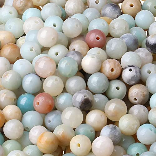 Amazonit-Perlen, rund, loser Edelstein, für selbstgemachte Armbänder, Halsketten, Ohrringe, Schmuckherstellung, 96 Stück, 2 Stränge, 81,3 cm, gemischte Farben Amazonit-Perlen, rund, loser Edelstein, für selbstgemachte Armbänder, Halsketten, Ohrringe, Schmuckherstellung, 96 Stück, 2 Stränge, 81,3 cm, gemischte Farben von DFJMASFKOL