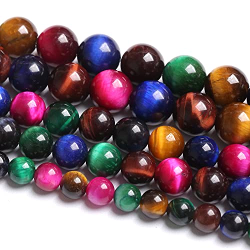 Bunte Tigeraugen-Natursteinperlen, Kristall-Abstandshalter, lose Perlen für Schmuckherstellung, DIY-Armband, 1 Strang, 38,1 cm, 32 Stück Bunte Tigeraugen-Natursteinperlen, Kristall-Abstandshalter, lose Perlen für Schmuckherstellung, DIY-Armband, 1 Strang, 38,1 cm, 32 Stück von DFJMASFKOL