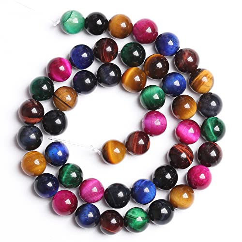 Bunte Tigeraugen-Natursteinperlen, Kristall-Abstandshalter, lose Perlen für Schmuckherstellung, DIY-Armband, 1 Strang, 38,1 cm, 88 Stück Bunte Tigeraugen-Natursteinperlen, Kristall-Abstandshalter, lose Perlen für Schmuckherstellung, DIY-Armband, 1 Strang, 38,1 cm, 88 Stück von DFJMASFKOL