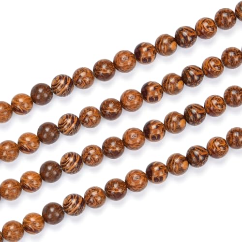 DFJMASFKOL-97-8 natürlicher goldener Jaspis-Heilstein, 8 mm, runde lose Perlen, Abstandshalter (43–46 Stück) für Bastel- und Schmuckherstellung, 1 Strang von DFJMASFKOL