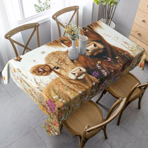 DFJMASFKOL Highland Cows Tischdecke, Hochlandkühe, Tischdecke, Kühe, Esstisch, Abdeckung für Esszimmer, Küche, Partys, 90 x 140 cm DFJMASFKOL Highland Cows Tischdecke, Hochlandkühe, Tischdecke, Kühe, Esstisch, Abdeckung für Esszimmer, Küche, Partys, 90 x 140 cm von DFJMASFKOL