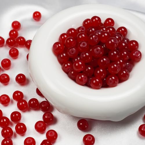 Glasperlen, 8 mm, für Barcelet und Schmuckherstellung, DIY, Handwerk, Rot, 145 Stück Glasperlen, 8 mm, für Barcelet und Schmuckherstellung, DIY, Handwerk, Rot, 145 Stück von DFJMASFKOL