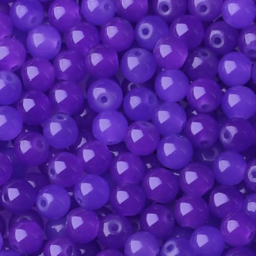 Glasperlen, rund, 8 mm, für Armbänder und Bastelarbeiten, Glaskristallperlen für Armbandherstellung, Set, Ohrringe, Halsketten, Violett, 500 Stück Glasperlen, rund, 8 mm, für Armbänder und Bastelarbeiten, Glaskristallperlen für Armbandherstellung, Set, Ohrringe, Halsketten, Violett, 500 Stück von DFJMASFKOL