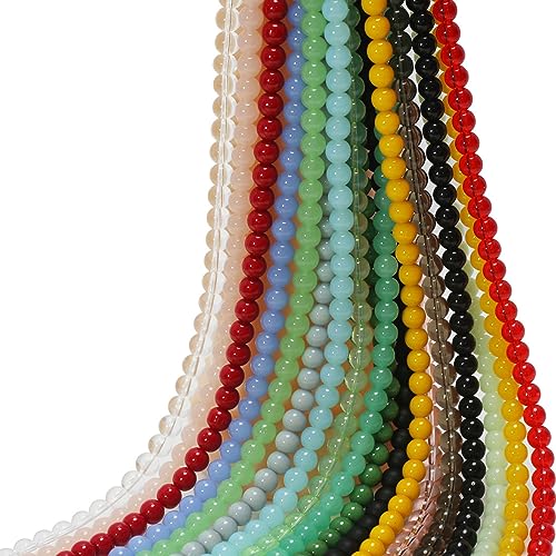 Glasperlen zur Schmuckherstellung, 8 mm, 900 Stück, farbige runde Armbandperlen, Großpackung, glatt, lose Abstandshalter für DIY-Halsketten, Ohrringe und Bastelbedarf Glasperlen zur Schmuckherstellung, 8 mm, 900 Stück, farbige runde Armbandperlen, Großpackung, glatt, lose Abstandshalter für DIY-Halsketten, Ohrringe und Bastelbedarf von DFJMASFKOL