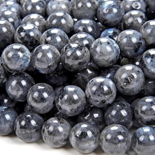 Larvikitperlen zur Schmuckherstellung, 8 mm, schwarze Larvikit-Edelsteine, lose Perlen für Armbandherstellung, 108 Stück Larvikitperlen zur Schmuckherstellung, 8 mm, schwarze Larvikit-Edelsteine, lose Perlen für Armbandherstellung, 108 Stück von DFJMASFKOL