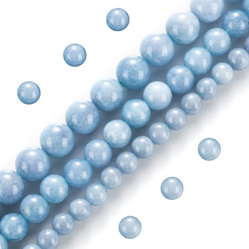 Natürliche Edelstein-Aquamarin-Perlen zur Schmuckherstellung, rund, poliert, echte Steinperlen für Armband, Halskette, 10 mm Natürliche Edelstein-Aquamarin-Perlen zur Schmuckherstellung, rund, poliert, echte Steinperlen für Armband, Halskette, 10 mm von DFJMASFKOL