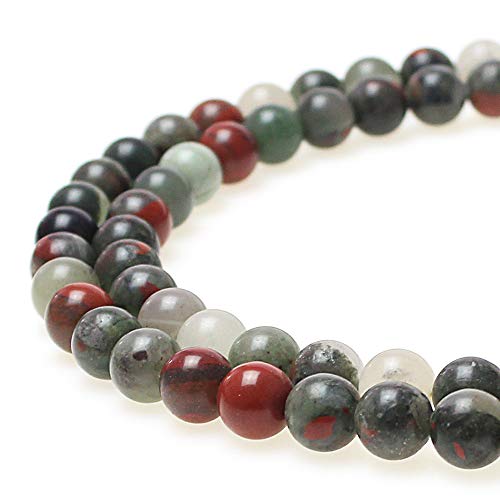 Natürliche afrikanische Blutjade, runde lose Perlen für Schmuckherstellung, DIY, Armband, Halskette (12 mm) von DFJMASFKOL