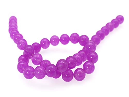 Naturstein-Perlen, rund, glatt, lose Perlen für Schmuckherstellung, handgefertigt, 38,1 cm, 1 Strang pro Beutel (6 mm, 19 Rotviolett) von DFJMASFKOL