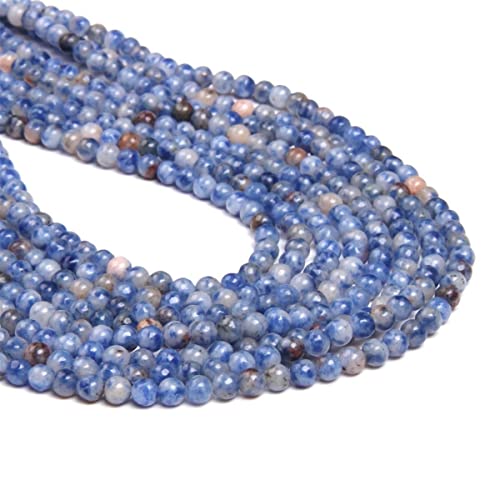 Natursteinperlen, 4 mm, blaue Spitze, kleine Größe, runde Edelsteine, glatte Energieheilperlen, DIY für Schmuckherstellung, 38,1 cm Natursteinperlen, 4 mm, blaue Spitze, kleine Größe, runde Edelsteine, glatte Energieheilperlen, DIY für Schmuckherstellung, 38,1 cm von DFJMASFKOL