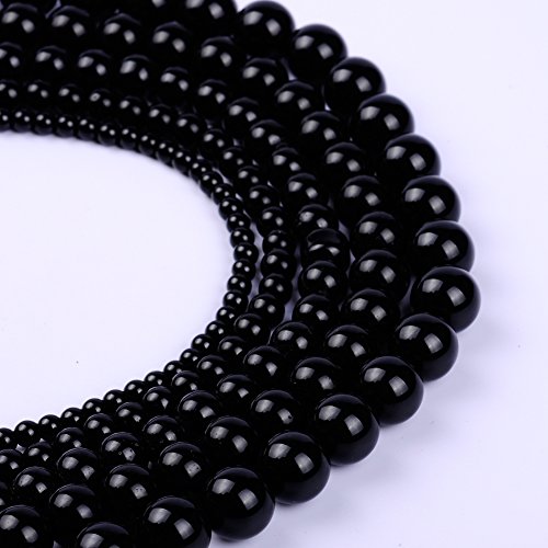 Natursteinperlen, rund, gefärbte Jade, lose Perlen für Schmuckherstellung, 10 mm, Schwarz Natursteinperlen, rund, gefärbte Jade, lose Perlen für Schmuckherstellung, 10 mm, Schwarz von DFJMASFKOL