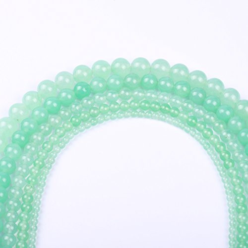 Natursteinperlen, runde Jadeperlen, lose Perlen für Schmuckherstellung, 4 mm, 6 mm, 8 mm, 10 mm, 12 mm (8 mm, Fruchtgrün) von DFJMASFKOL