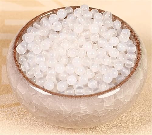 Natursteinperlen zur Schmuckherstellung, 90 Stück, 4 mm, Achat-Edelstein, glatt, rund, lose Perlen zum Selbermachen (Weiß, 4 mm, 90 Stück) von DFJMASFKOL