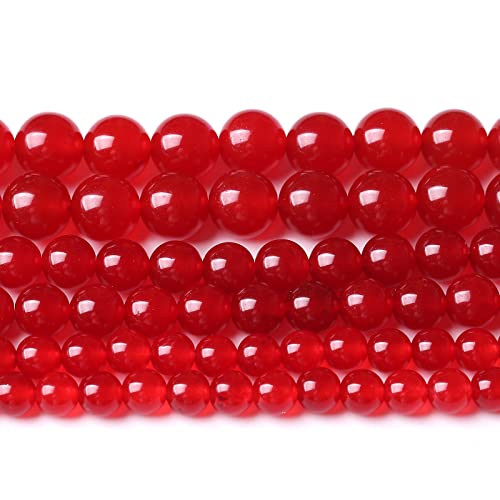Rote Chalcedon-Perlen, Energieheilungsperlen, für selbstgemachte Schmuck, Armbänder, Halsketten, zur Schmuckherstellung, 38,1 cm, 32 Stück Rote Chalcedon-Perlen, Energieheilungsperlen, für selbstgemachte Schmuck, Armbänder, Halsketten, zur Schmuckherstellung, 38,1 cm, 32 Stück von DFJMASFKOL