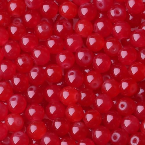 Rote Glasperlen für Armbänder, runde 8 mm Kristallperlen für Armbänder, Schmuckherstellung, Ohrringe, Halsketten, Kits und Bastelarbeiten, geeignet für Anfänger, Rot, 500 Stück Rote Glasperlen für Armbänder, runde 8 mm Kristallperlen für Armbänder, Schmuckherstellung, Ohrringe, Halsketten, Kits und Bastelarbeiten, geeignet für Anfänger, Rot, 500 Stück von DFJMASFKOL
