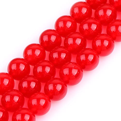 Rote Jade-Perlen für Schmuckherstellung, rund, 10 mm, Halbedelstein, 38,1 cm, Perlen, Halbedelstein, DIY, Handarbeitszubehör Rote Jade-Perlen für Schmuckherstellung, rund, 10 mm, Halbedelstein, 38,1 cm, Perlen, Halbedelstein, DIY, Handarbeitszubehör von DFJMASFKOL