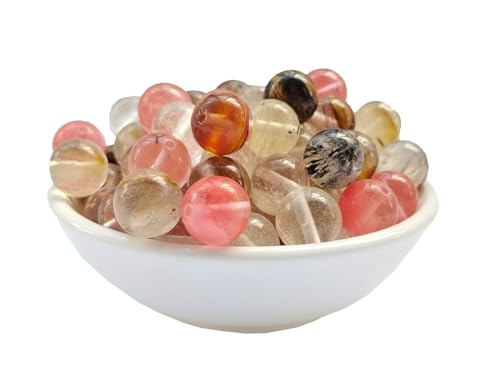 Steinperlen, 8 mm, bunte Wassermelonen-Quarzperlen, rund, lose Edelsteinperlen für Armbänder, Halsketten, Schmuckherstellung (8 mm, 60822 bunter Wassermelonenquarz), 100 Stück von DFJMASFKOL