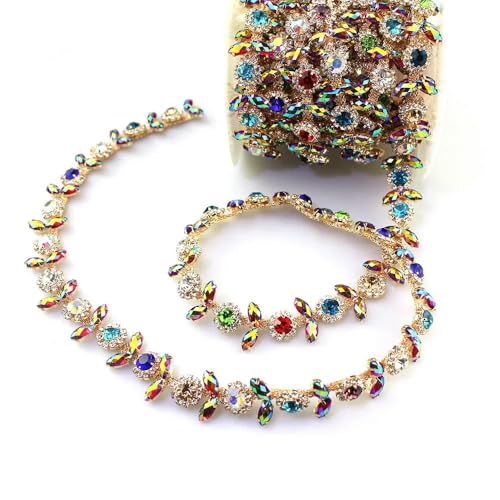 1/2/5 Yards Farbe Strass Trim Blume Kristall Metall Kette Frauen Kleidung Dekorative Schuhe Zubehör 1/2/5 Yards Farbe Strass Trim Blume Kristall Metall Kette Frauen Kleidung Dekorative Schuhe Zubehör von DFLINGA