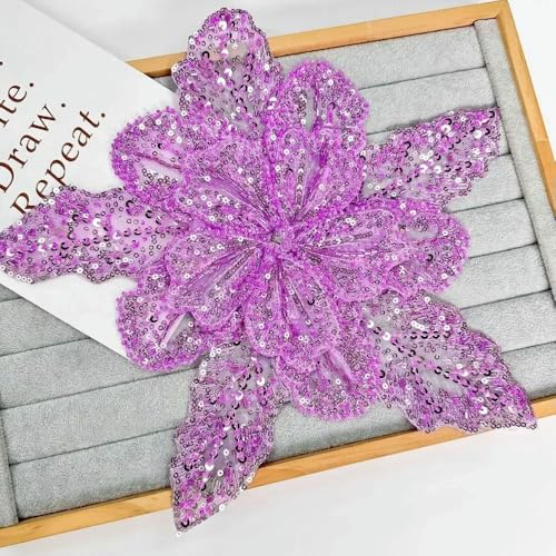 1 Stück Pailletten-Perlen-Brustblume 3D-Blumenspitze Patches Mehrschichtige Applikation Kleidung Stoff Nähmaterial DIY Kleidungszubehör von DFLINGA