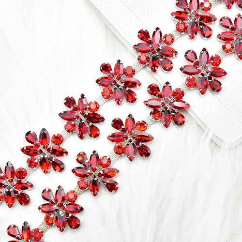 1 Yard/Lot Strassbesatz Mix Farbe Kristall Blume Kette Hochzeitsdekoration Nähen auf Kleidungsstück DIY Zubehör 1 Yard/Lot Strassbesatz Mix Farbe Kristall Blume Kette Hochzeitsdekoration Nähen auf Kleidungsstück DIY Zubehör von DFLINGA