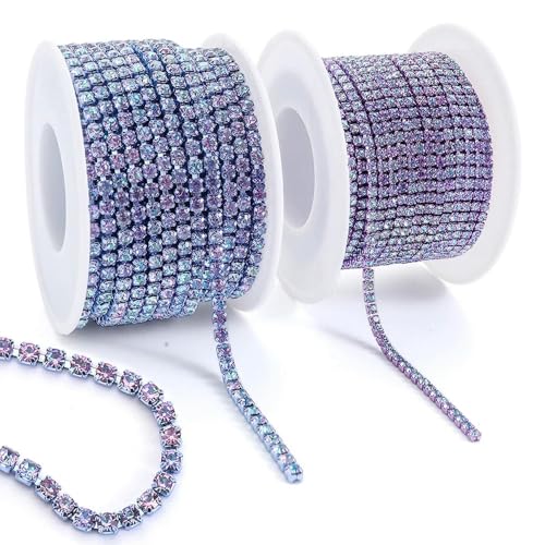10 Yards Kristall Glitzer Strass Kette Bunte Kristall Kralle Kette DIY Kleider, Taschen Schmuck von DFLINGA