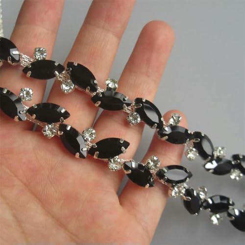 2 Yards 0,59" Breite Strass Kristall Kette Bling Diamante Spitze Diamant Trim Band Halskette Applikation Edelstein funkeln Hochzeitskleid 2 Yards 0,59" Breite Strass Kristall Kette Bling Diamante Spitze Diamant Trim Band Halskette Applikation Edelstein funkeln Hochzeitskleid von DFLINGA